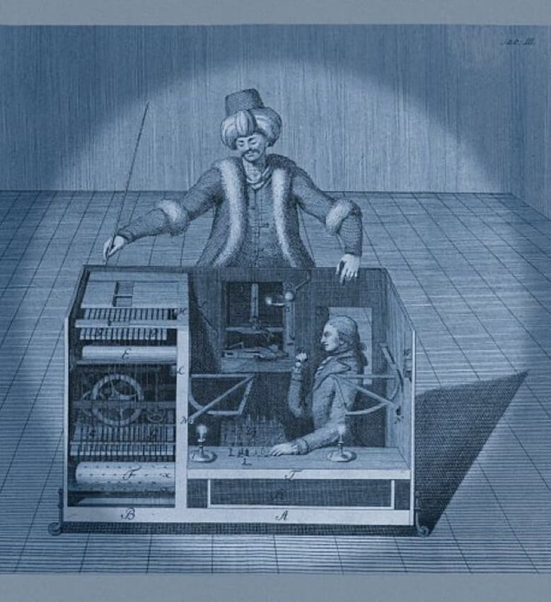 Шахматный автомат Вольфганга фон Кемпелена. Шахматный компьютер Вольфганг. Шахматный автомат турок. Первый шахматный аппарат турок. Human player